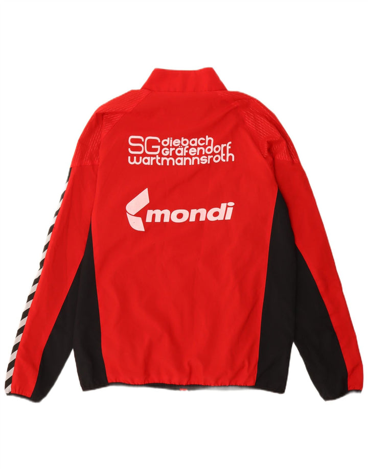 Jachetă de top pentru trening grafic pentru bărbați Hummel, roșu mediu, poliester color bloc