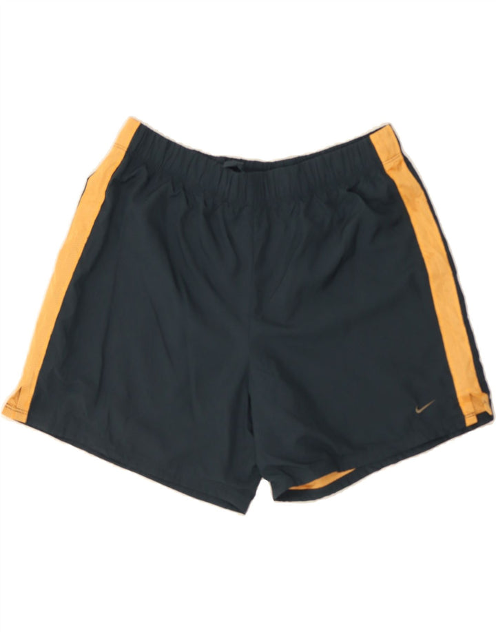 NIKE Womens Sport Shorts US 12/14 Large  Grey Colourblock Polyester Vintage Nike and Second-Hand Nike from Messina Hembry 