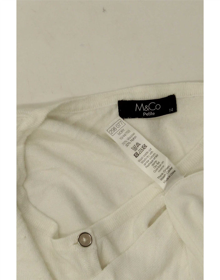 Jumper bolero mic pentru femei M&Co UK 14 Medium White Viscose