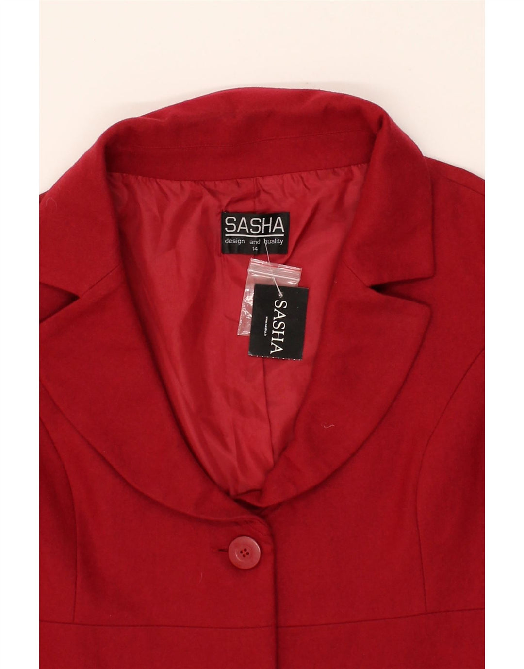 SASHA Womens Overcoat UK 14 Medium Red Wool Vintage Sasha and Second-Hand Sasha from Messina Hembry 