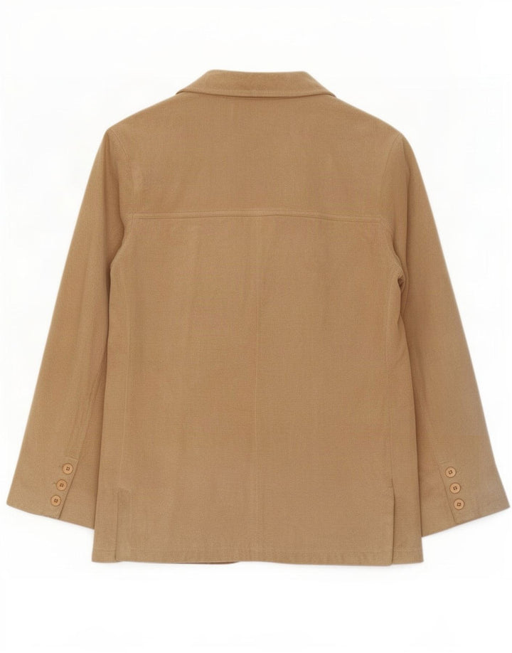 Jachetă Vintage Femei din piele intoarsa cu 3 nasturi IT 44 Medium Beige Piele