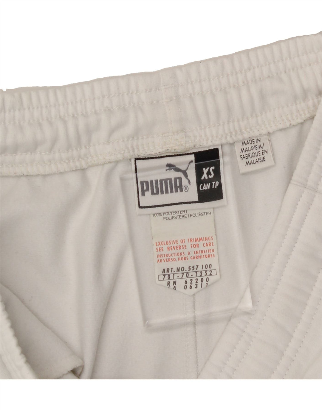 PUMA Mens Tracksuit Trousers XS  White Polyester Vintage Puma and Second-Hand Puma from Messina Hembry 