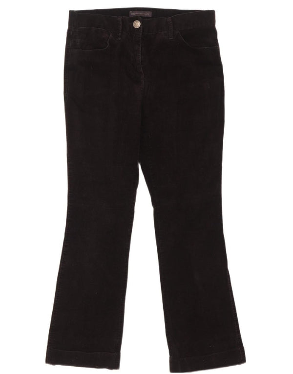 Marks & Spencer Pantaloni Bootcut pentru femei din catifea UK 10 Small W32 L28 Negru