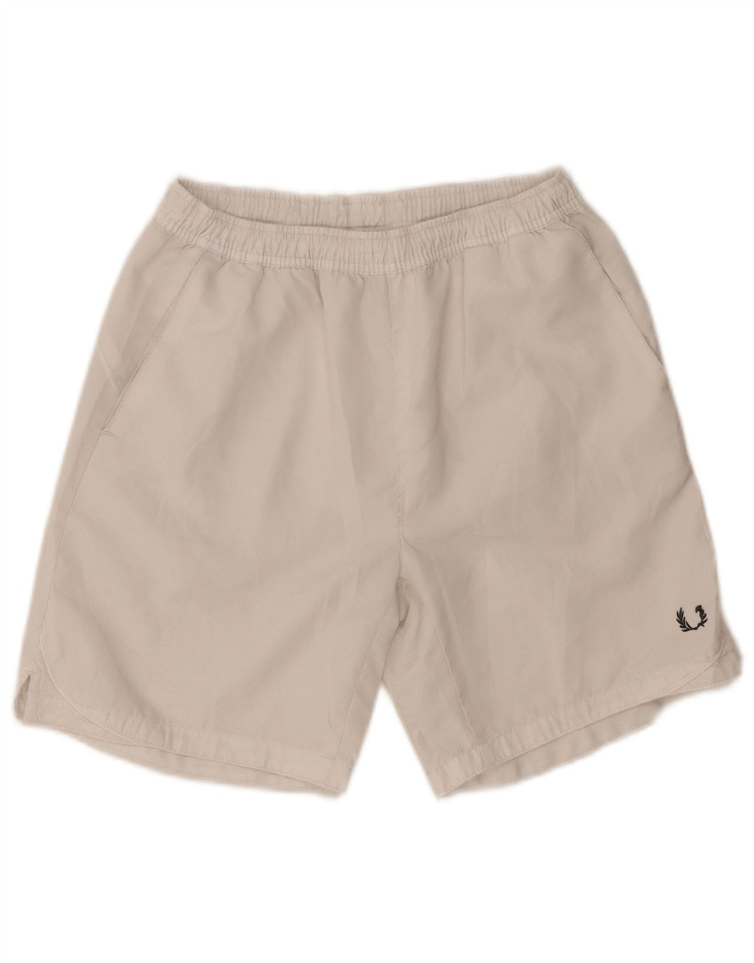 Pantaloni scurți sport pentru bărbați Fred Perry, cu o formă regulată, poliester alb mediu