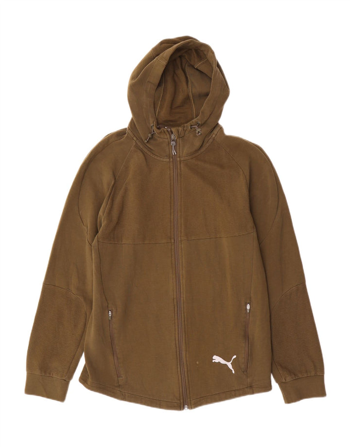 Pulover Puma pentru bărbați, cu fermoar, kaki mediu