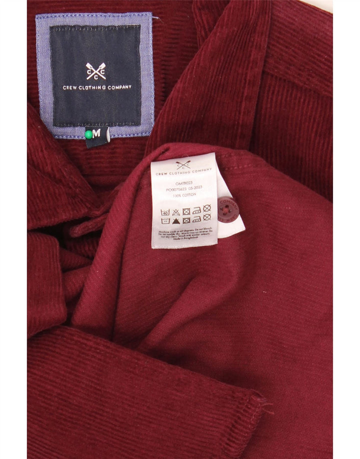 CREW CLOTHING Cămașă pentru bărbați din velur, bumbac mediu burgundy