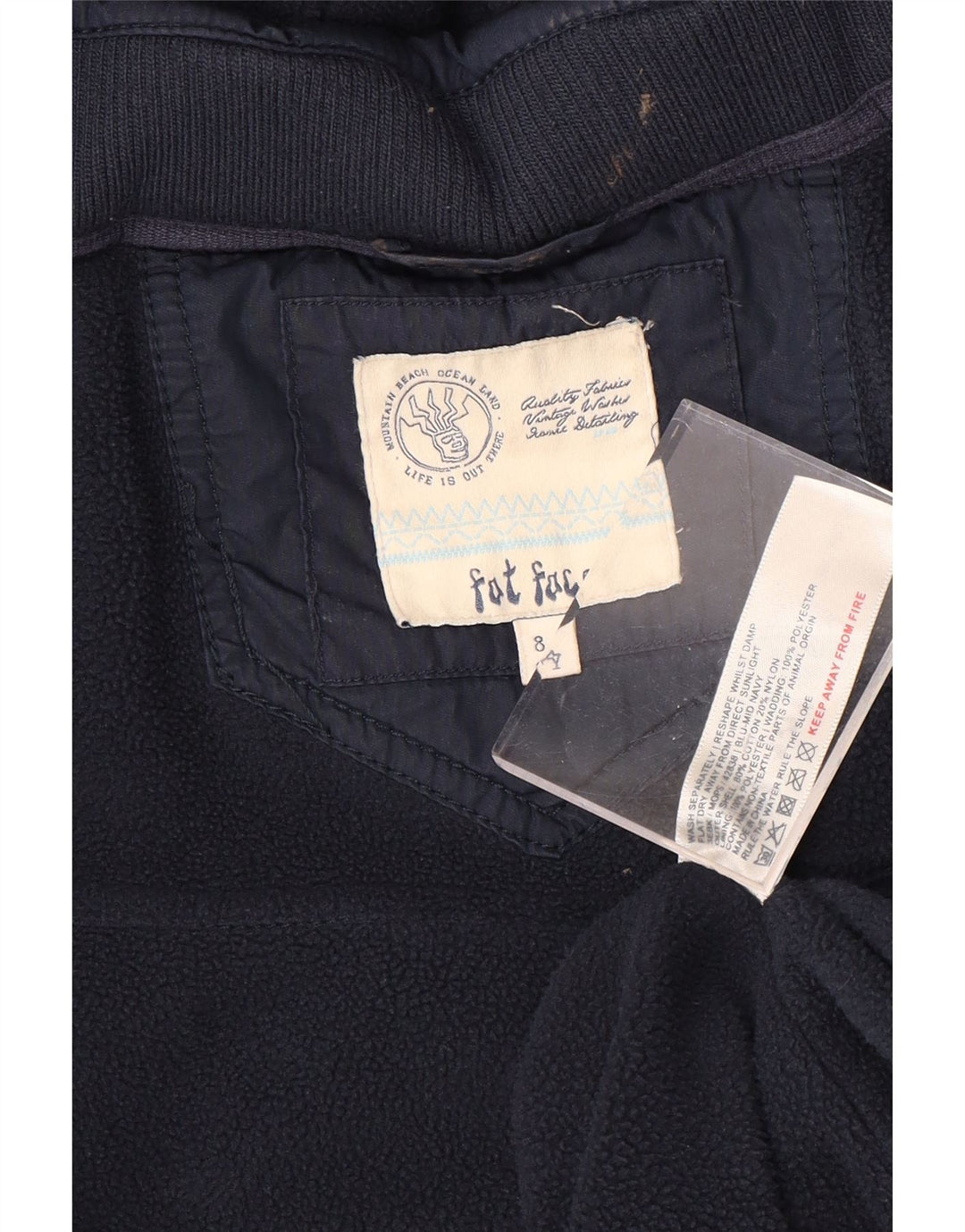 FAT FACE Gilet Captusit cu gluga pentru baieti 7-8 ani bumbac bleumarin