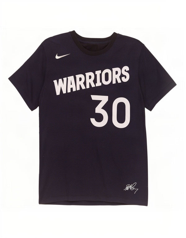 Tricou grafic Nike Warriors pentru bărbați Top mic, albastru, bumbac cu pete