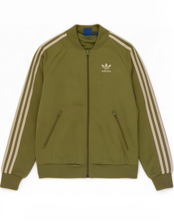 Jachetă de top pentru trening cu grafică Adidas pentru femei UK 8 Poliester verde mic