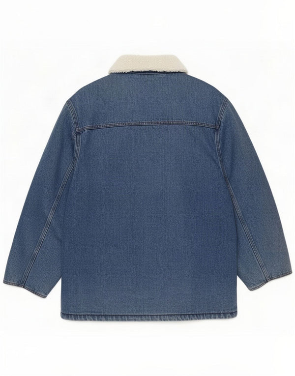 Vintage Mens Sherpa Duffle Denim Jacket UK 38 Medium Blue Bumbac