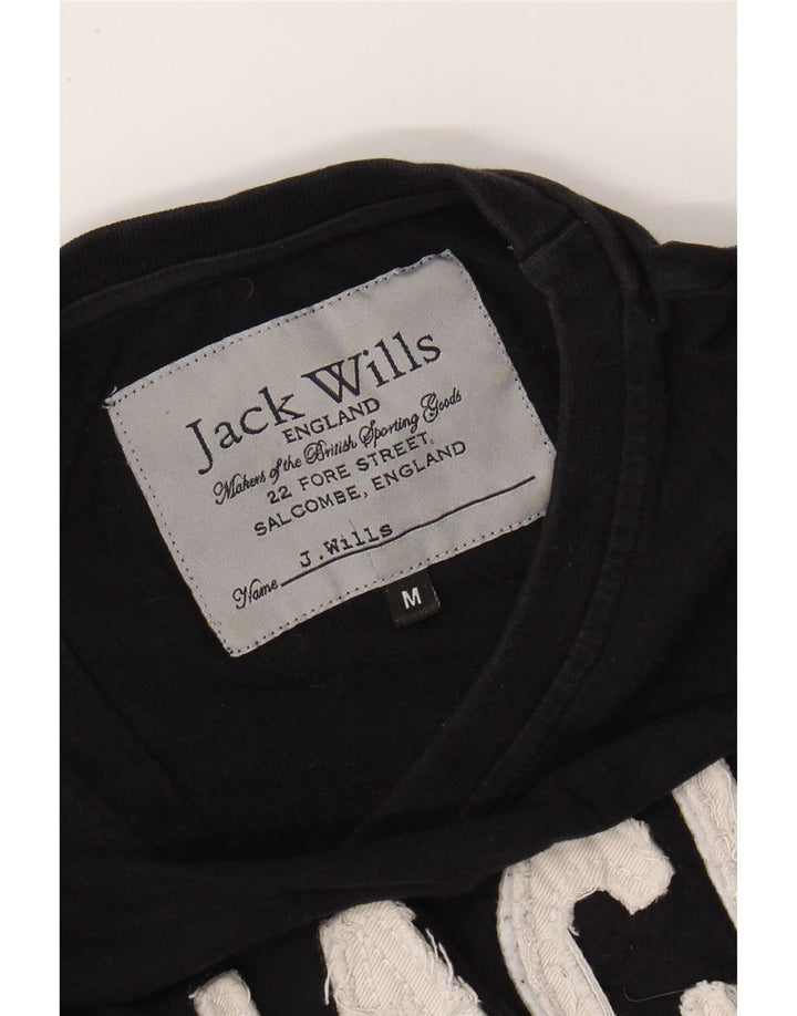 JACK WILLS Tricou grafic pentru bărbați Top mediu din bumbac negru
