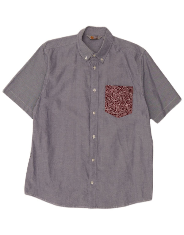 Cămașă cu mânecă scurtă pentru bărbați Carhartt XL, albastru, bumbac floral