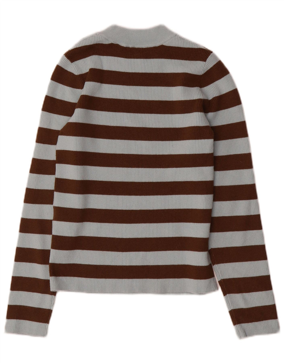 Pulover Levi's pentru femei cu decolteu triplu UK 12 Medium Blue Striped Acrylic