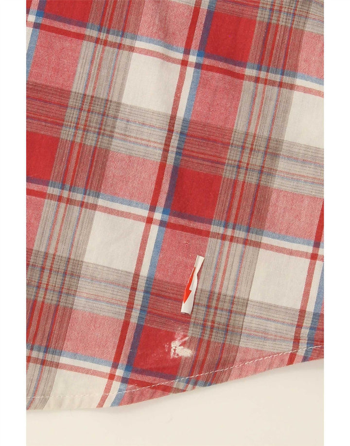 Cămașă cu mânecă scurtă pentru bărbați Levi's XL, bumbac cu carouri roșii