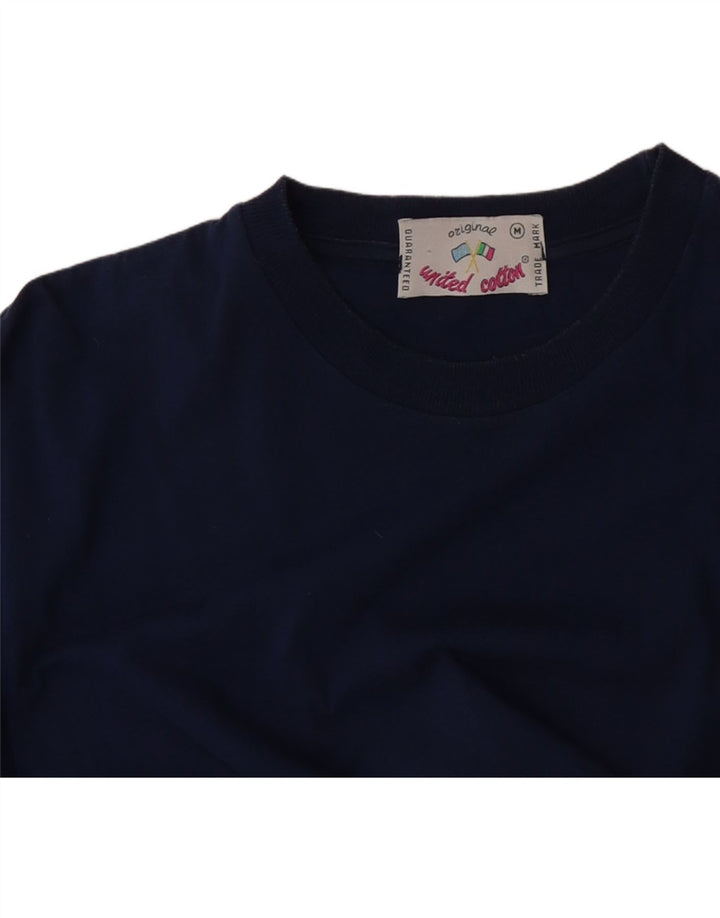 BENETTON Mens T-Shirt Top Medium Navy Blue