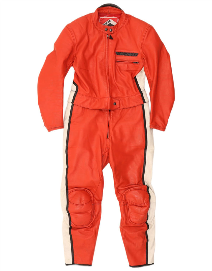 Salopetă cu grafică pentru motocicletă Dainese pentru femei UK 14 Medium Red Colorblock