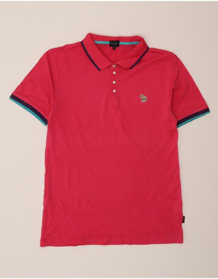 Cămașă polo Paul Smith pentru bărbați, bumbac roz mediu