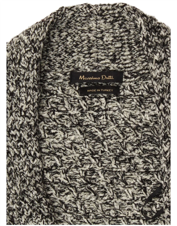 Pulover cardigan deschis Massimo Dutti pentru femei UK 18 XL, gri cu pete