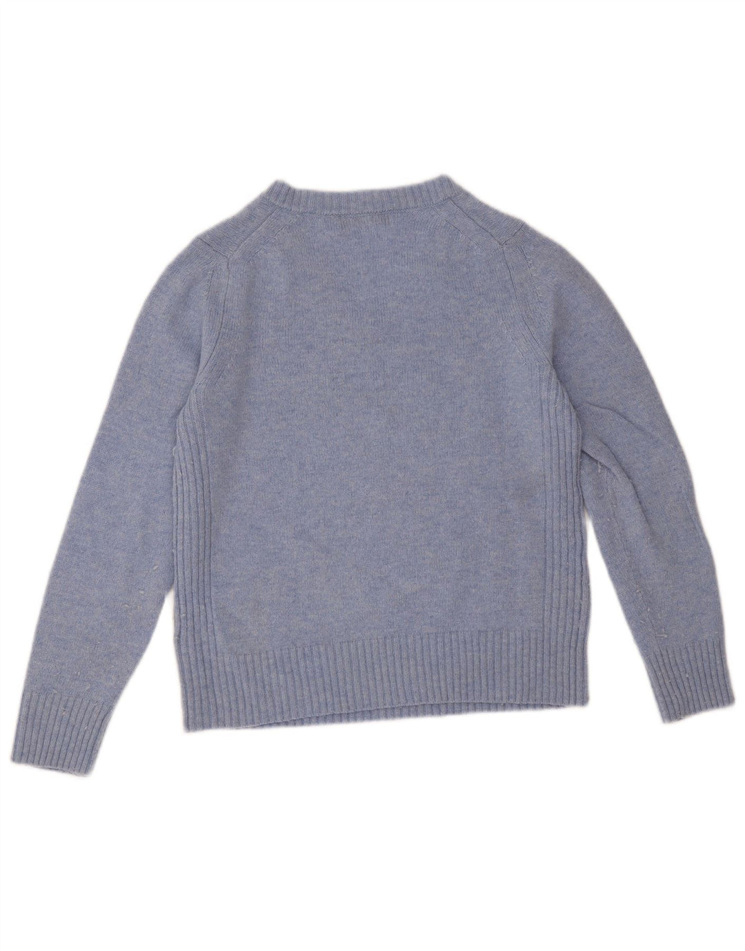 Pulover pentru femei Marks & Spencer cu decolteu în V UK 12 Medium Blue Lambswool