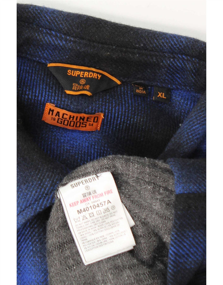 Cămașă de flanel Lumberjack pentru bărbați Superdry XL, poliester cu carouri bleumarin
