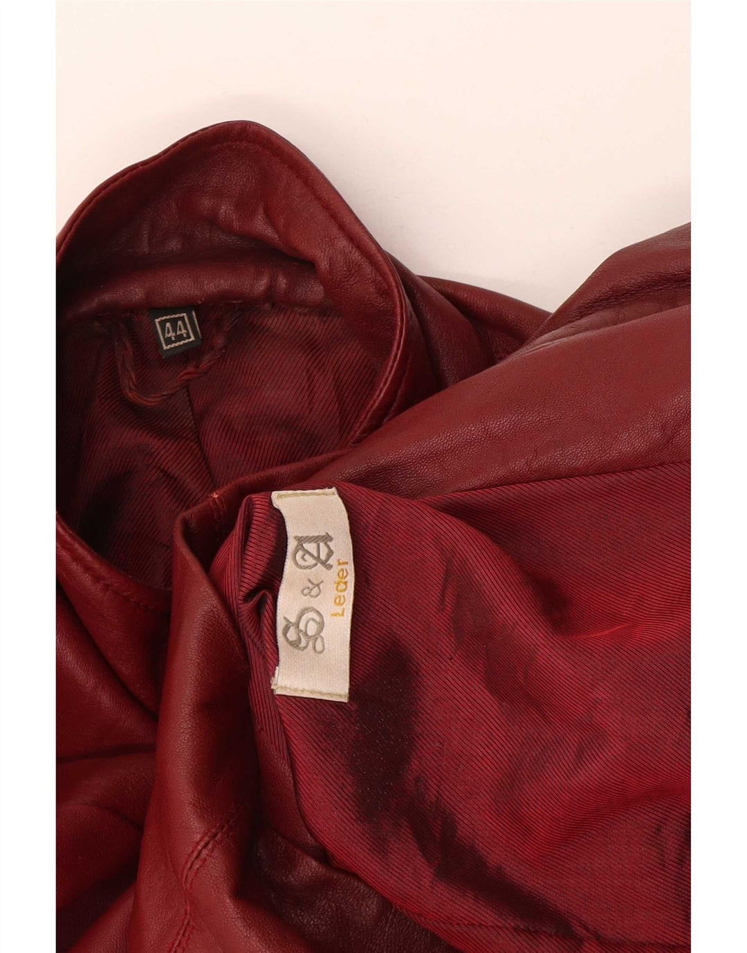 Geacă de piele vintage pentru femei IT 44 Burgundy mediu