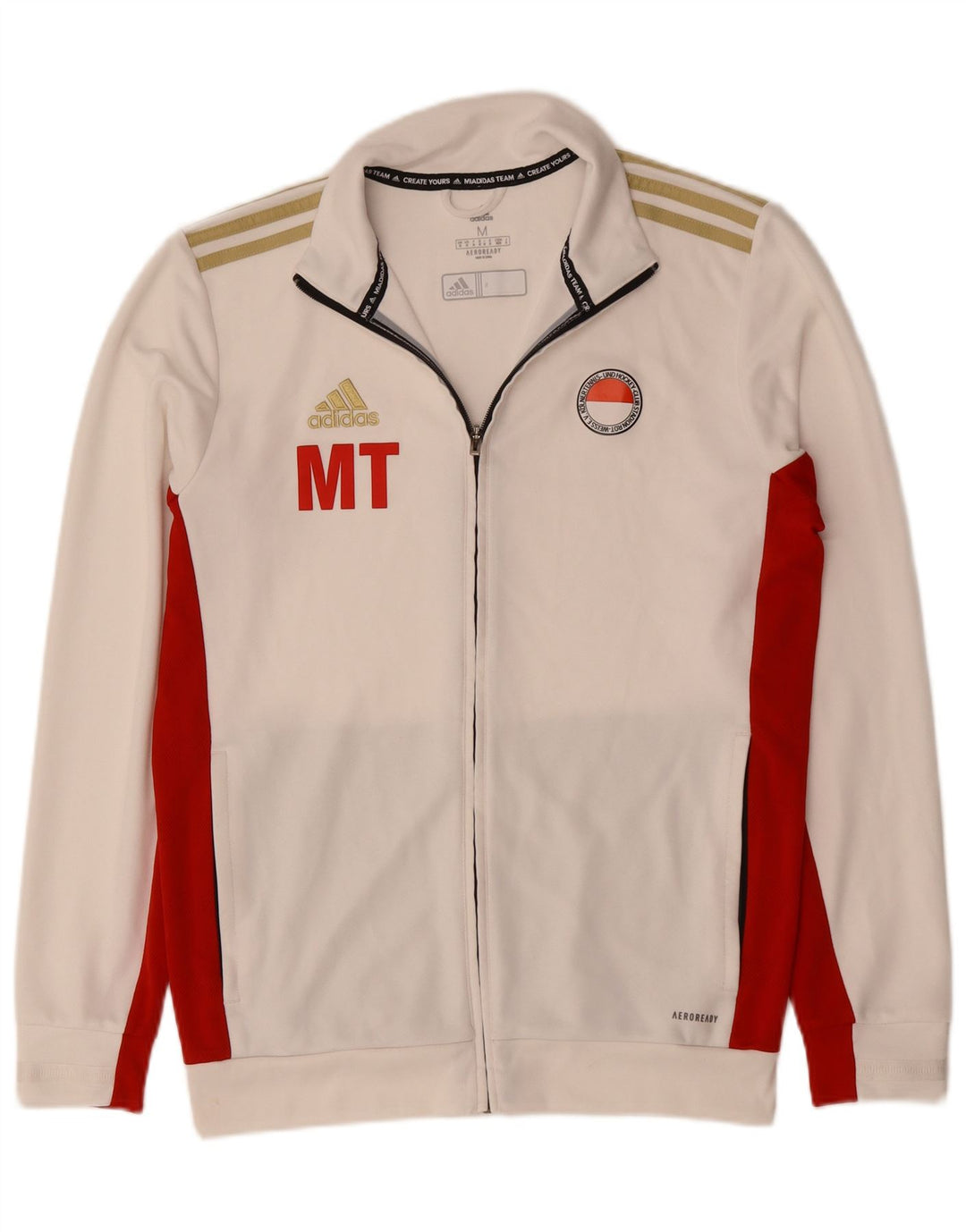 Jachetă de top pentru trening Aeroready pentru bărbați Adidas, alb, mediu, color block