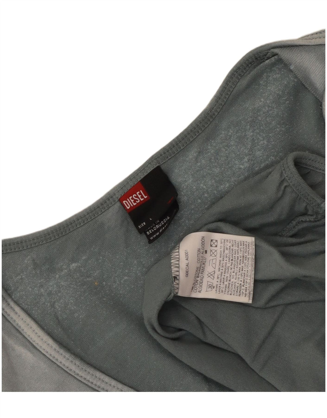 Crop Top pentru femei Diesel cu mânecă lungă UK 14, mare, albastru, bumbac