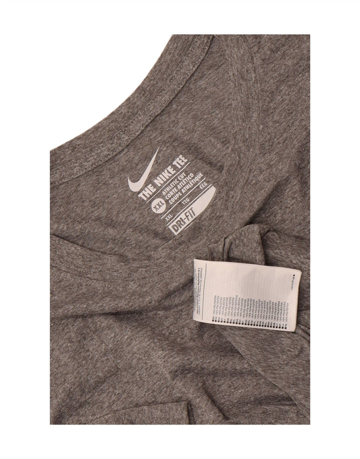 Tricou grafic Nike Dri Fit pentru bărbați Top 2XL poliester gri
