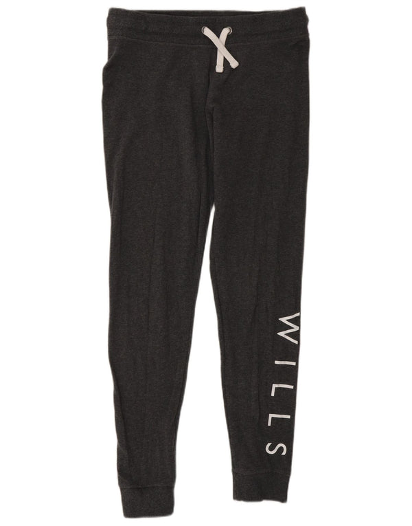 Jack Wills Pantaloni de trening grafic pentru femei Joggeri UK 10 Small Gri