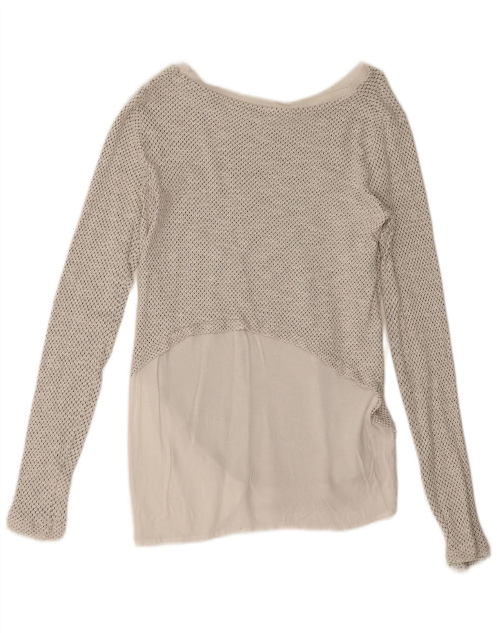 Top supradimensionat pentru femei Zara cu mânecă lungă UK 10 Small White Spotted