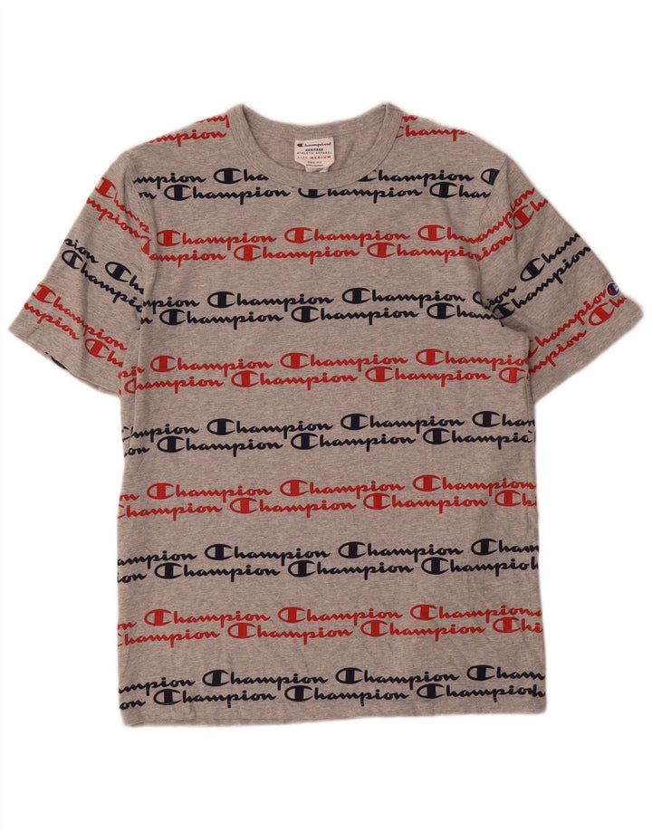 Tricou cu grafic Heritage pentru bărbați Champion Top din bumbac gri mediu
