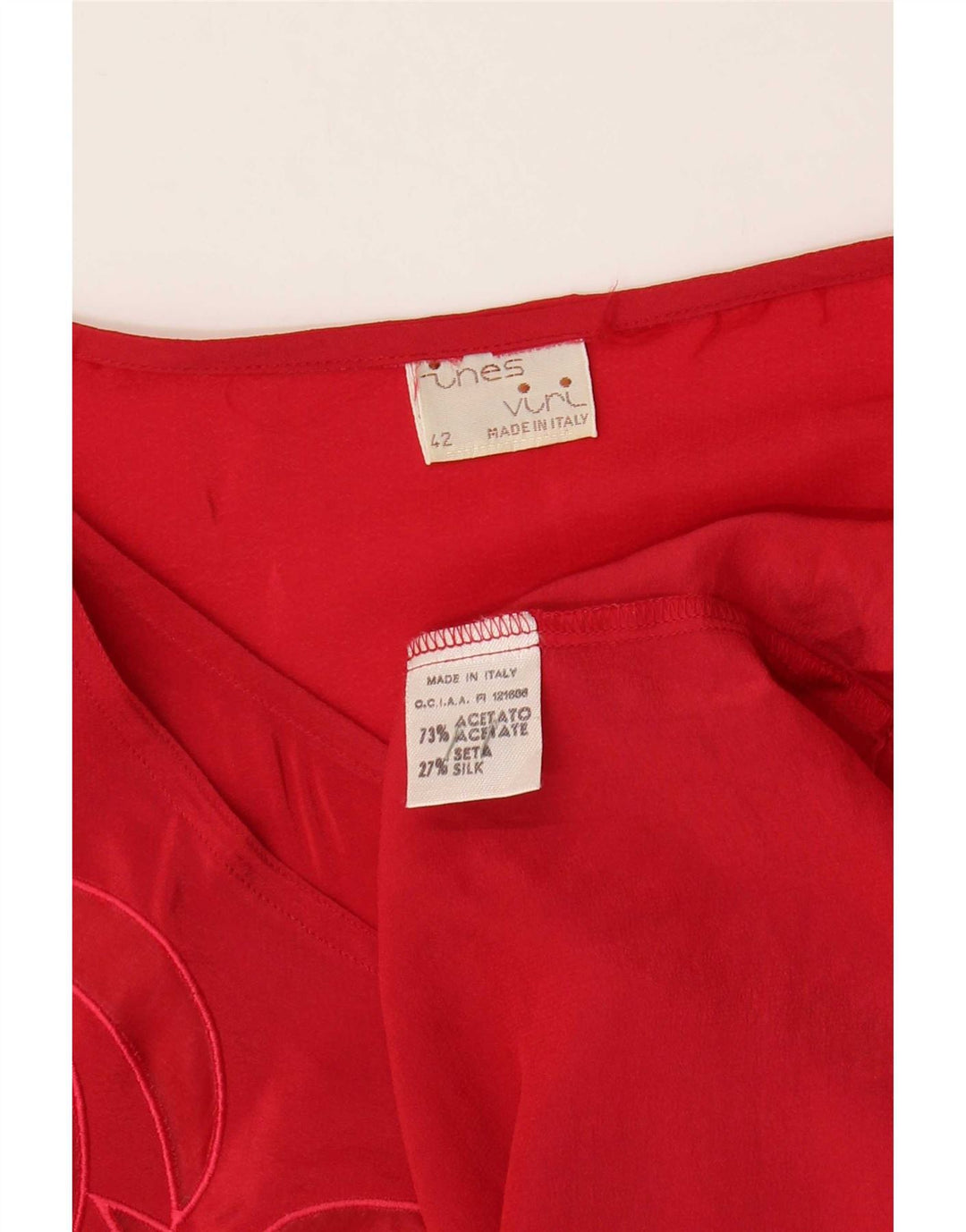 Bluză Vintage pentru damă, cu tăiere lejeră, top IT 42 Medium Red Acetat