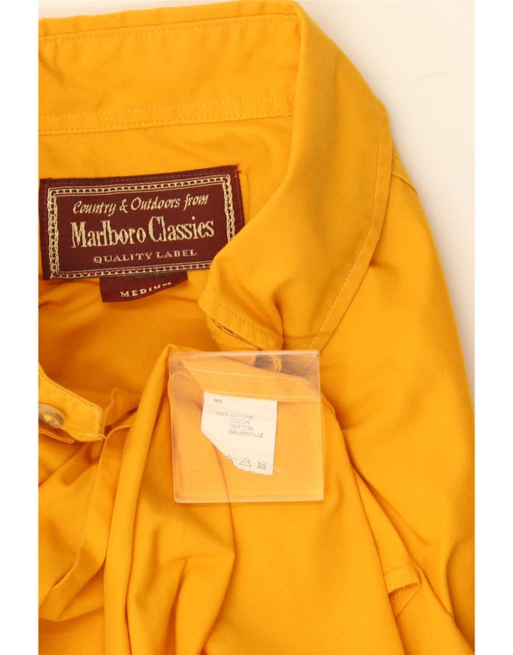 Cămașă cu mânecă scurtă pentru bărbați Marlboro Classics, bumbac galben mediu