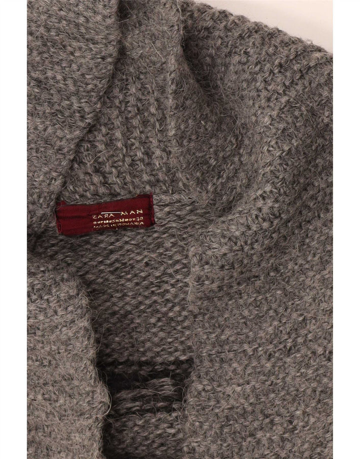 Pulover cardigan pentru bărbați Zara Medium Gri Geometric