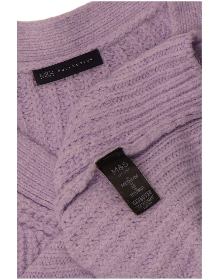 Marks & Spencer Pulover supradimensionat pentru femei cu decolteu în V UK 14 Violet mediu