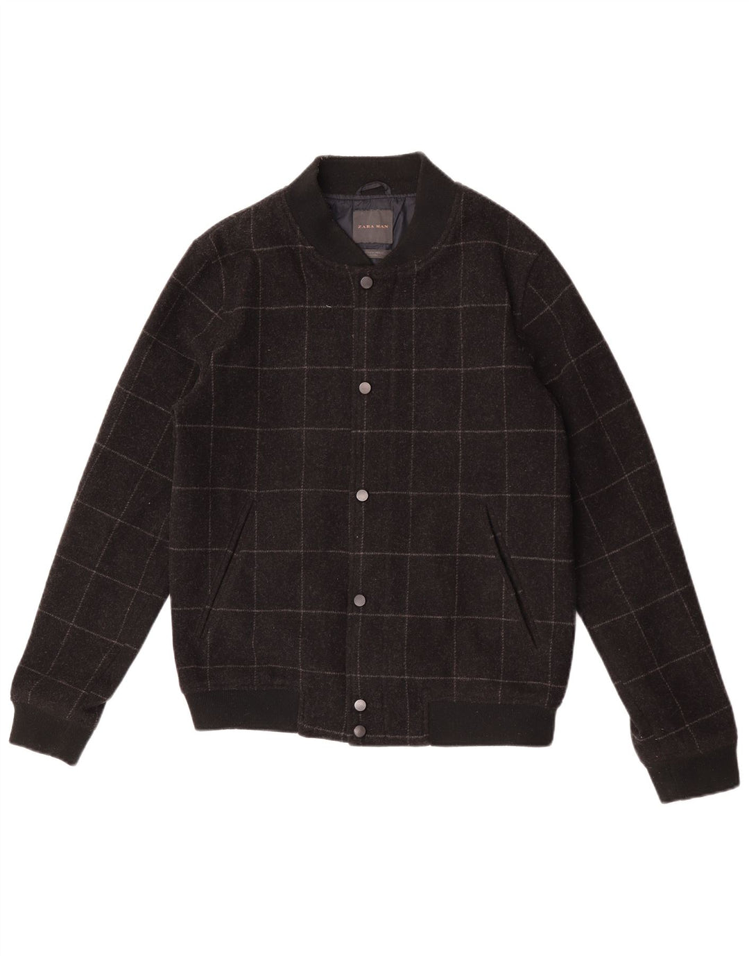 Bomber pentru bărbați Zara UK 38 Medium Black Check Lână