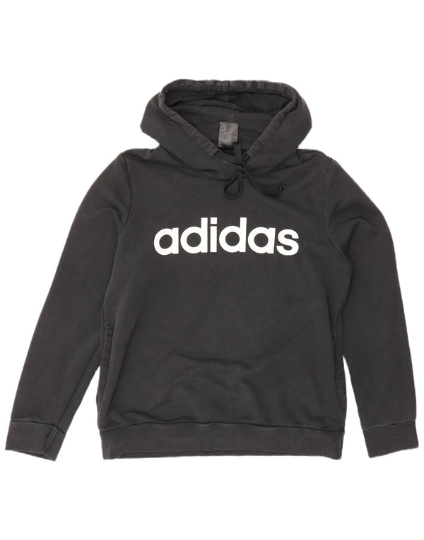 Pulover de hanorac grafic Adidas pentru femei UK 16/18, mare, negru, bumbac