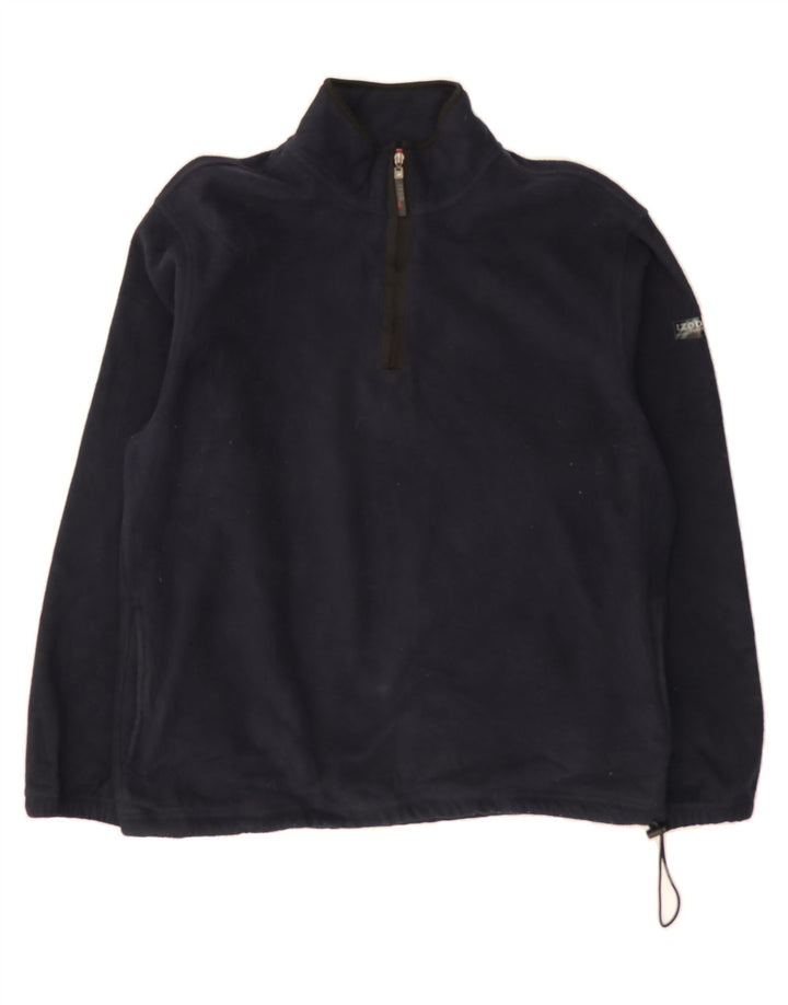 IZOD Mens Zip Neck Fleece Jumper Large Navy Blue Polyester Vintage Izod and Second-Hand Izod from Messina Hembry 