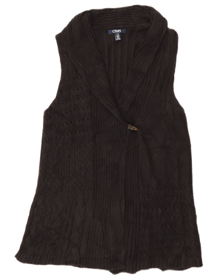 Pulover cardigan fără mâneci pentru femei CHAPS UK 12 bumbac mediu negru