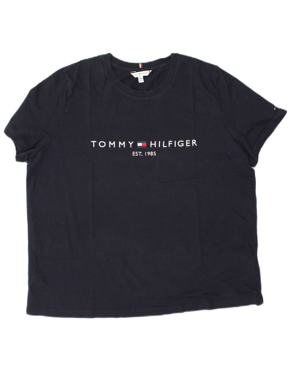 TOMMY HILFIGER Tricou cu grafic pentru femei Top UK 18 XL Bumbac bleumarin