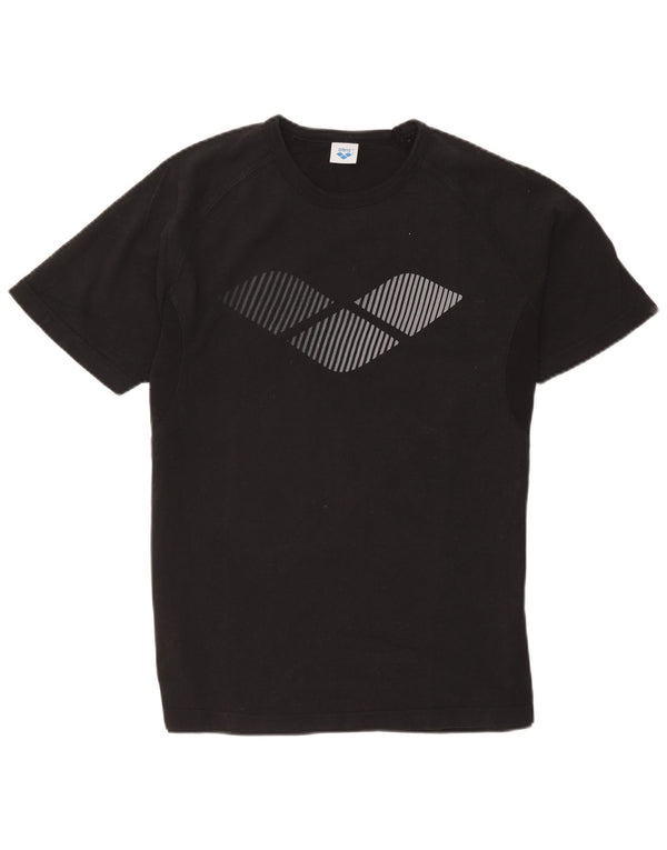 Tricou grafic pentru bărbați Arena Top Medium Negru Bumbac