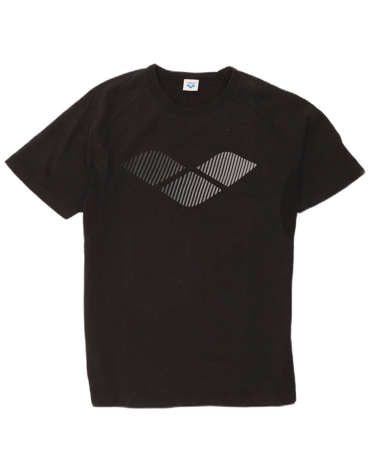 Tricou grafic pentru bărbați Arena Top Medium Negru Bumbac