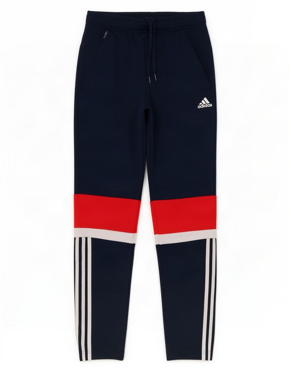 Adidas Boys Tracksuit Trousers 13-14 Years Navy Blue Colourblock Polyester