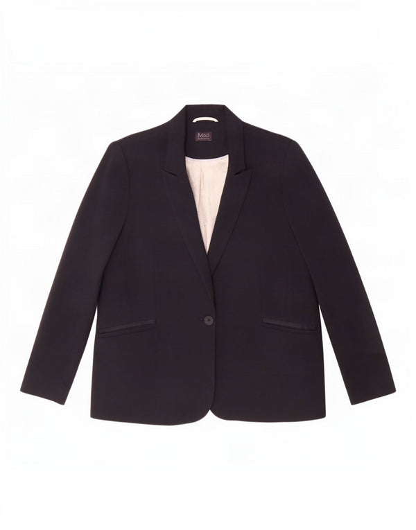 Jachetă pentru femei Marks & Spencer, cu 1 nasture, UK 20 2XL, bleumarin, poliester