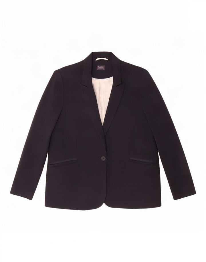 Jachetă pentru femei Marks & Spencer, cu 1 nasture, UK 20 2XL, bleumarin, poliester