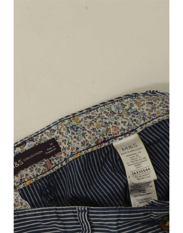 Pantaloni tăiați pentru femei Marks & Spencer UK 12 Medium W30 L26 Bleumarin