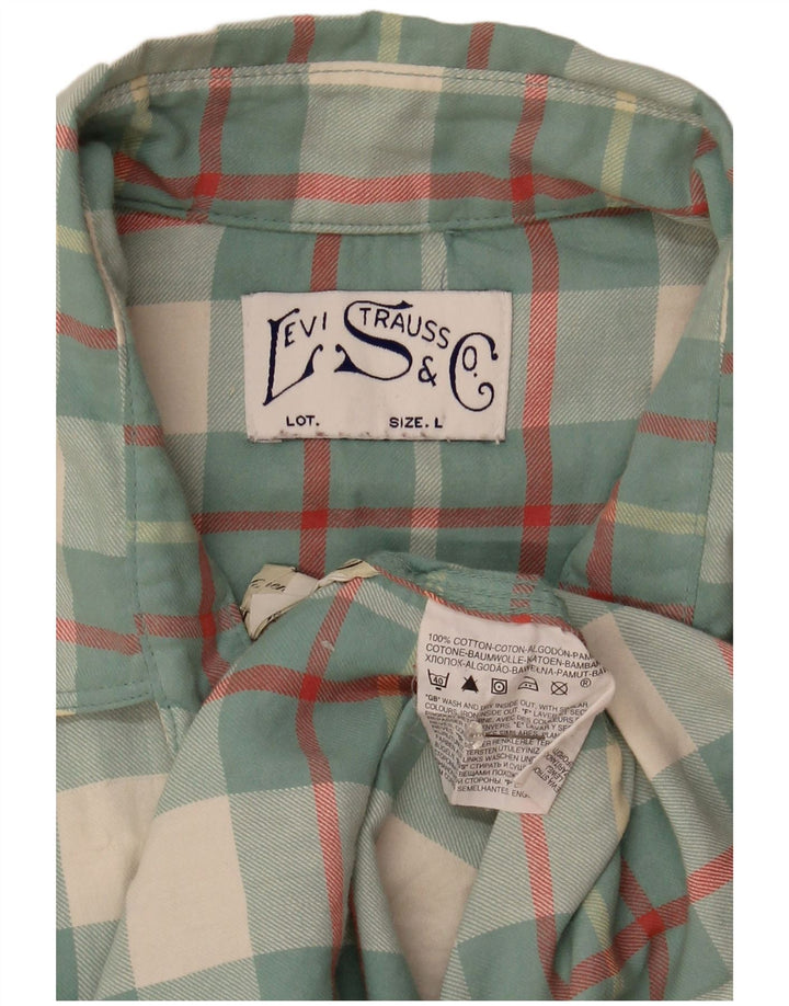 Cămașă de flanel pentru bărbați Levi's, bumbac cu carouri verzi mari