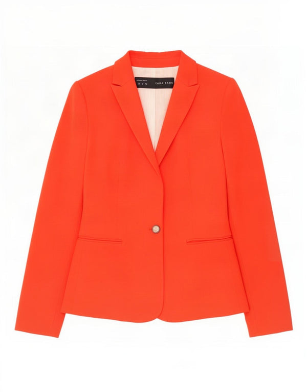 Sacou blazer pentru femei Zara, cu 1 nasture, UK 12, viscoză roșie medie