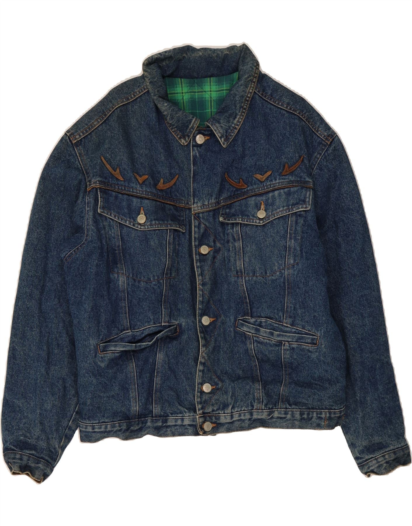 BENETTON Mens Denim Jacket IT 50 Large Blue Cotton Vintage Benetton and Second-Hand Benetton from Messina Hembry 