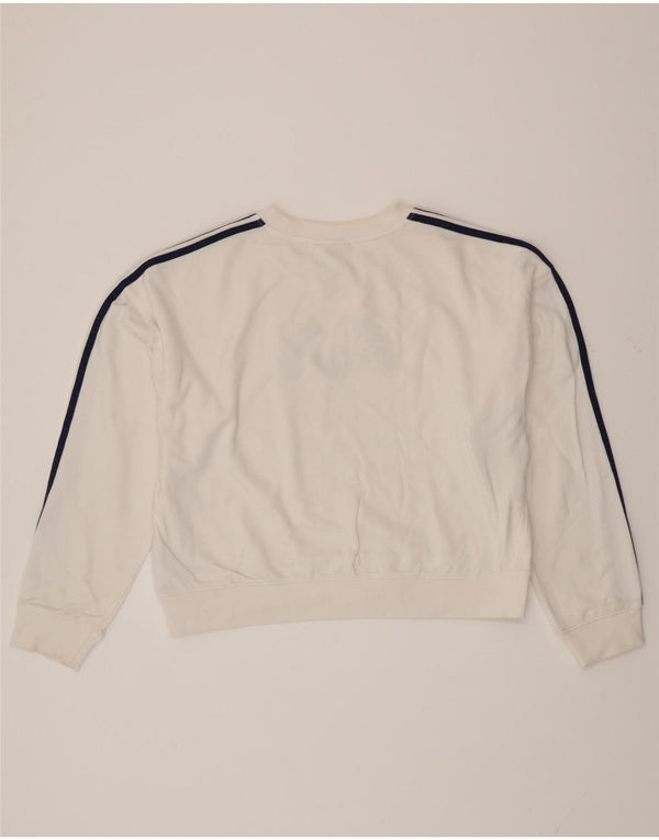 Pulover cu grafic supradimensionat ADIDAS pentru femei UK 12 Medium White